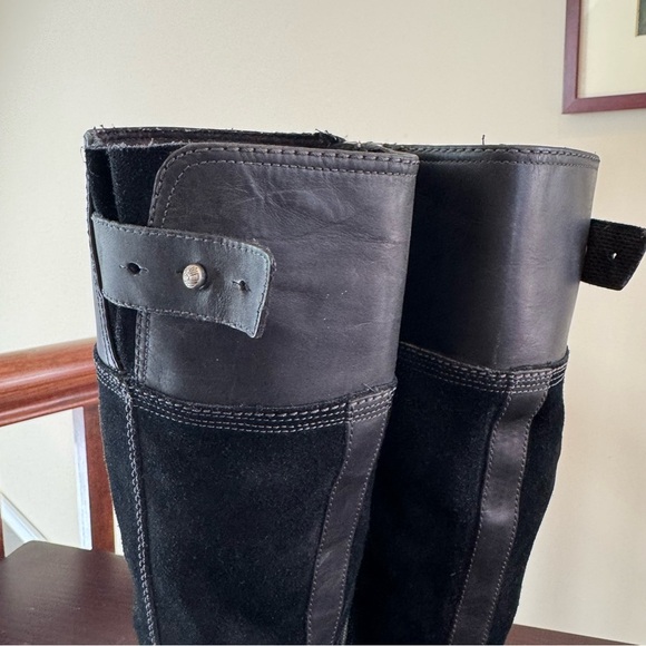 Timberland Bethel Black Leather Suede tall low heeled riding boots 7.5 - Picture 13 of 16